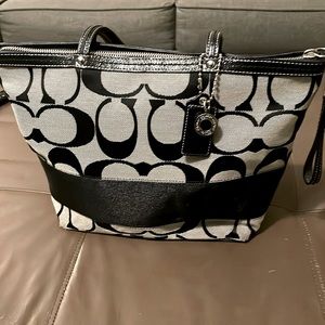 Coach Handbag Black Monogram